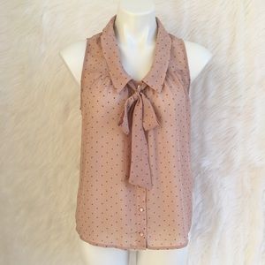XXI light pink with polkadots blouse size S